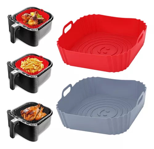 Bandeja Cuadrada de Silicona para Freidora Electrica Air Fry