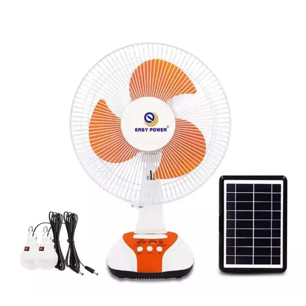 Ventilador Solar 3 Velocidades con 2 Luces Led