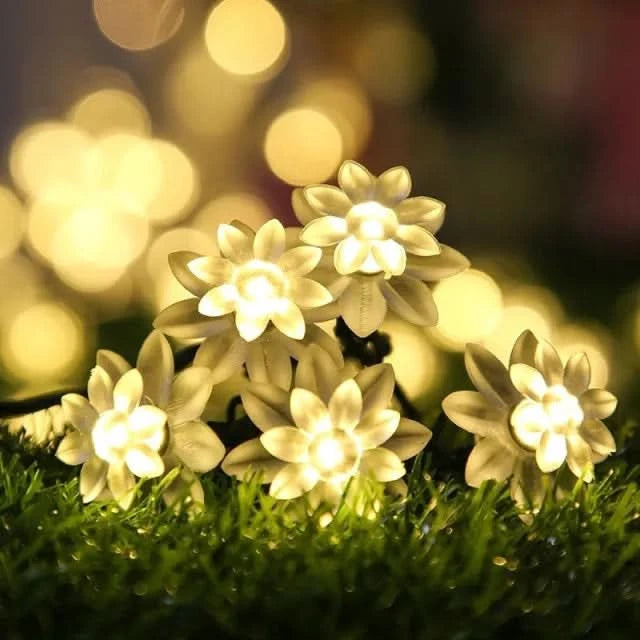 Luces Decorativas Flores para Jardin con Panel Solar
