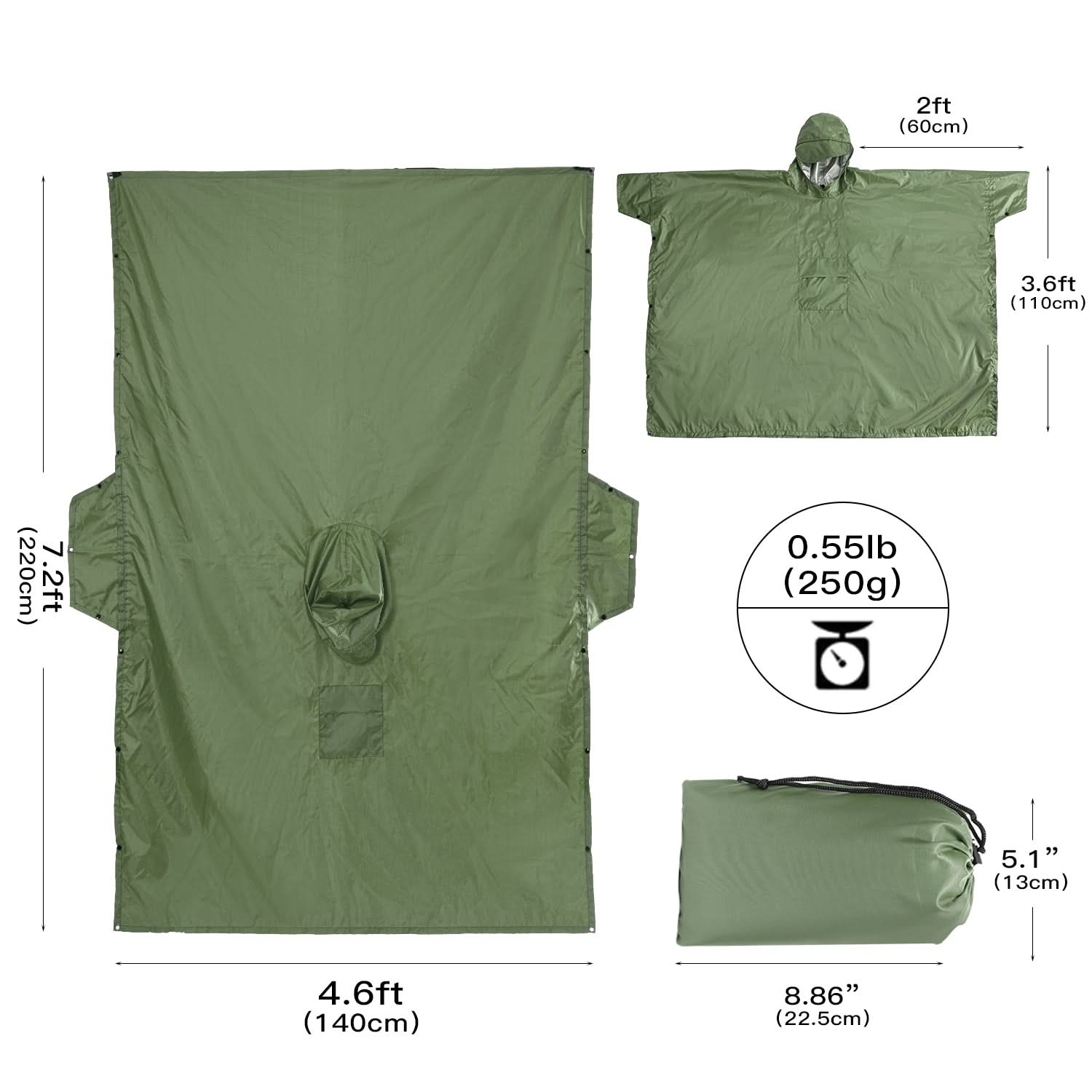 Pilot de LLuvia Impermeable 3 en 1 con Capucha