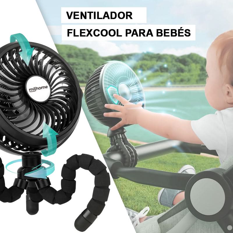 Ventilador Milhome Flexcool Portatil Flexible para Bebé