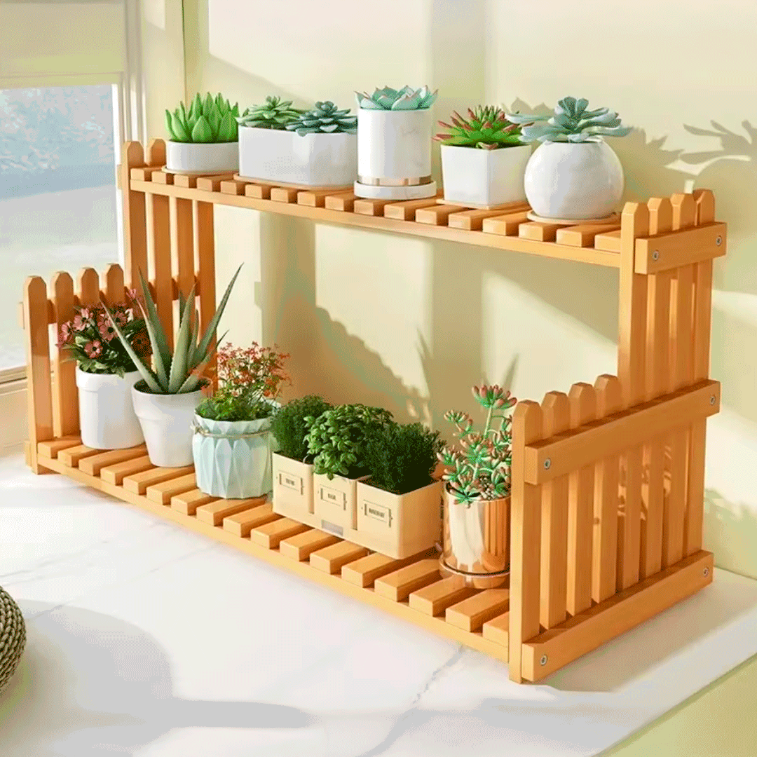 Estanteria Decorativa en Madera 2 Niveles