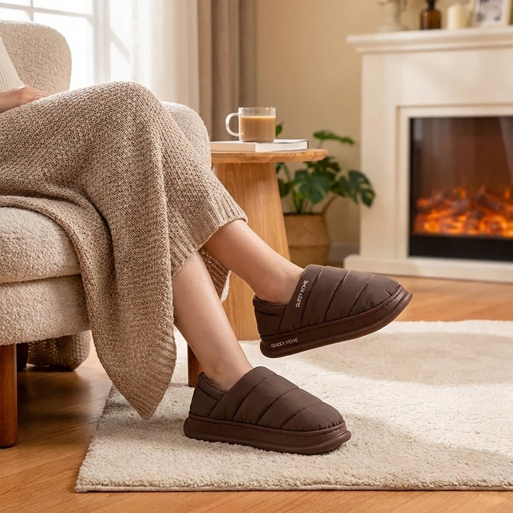 Pantufla Cerrada Queey Home con Simil Corderito