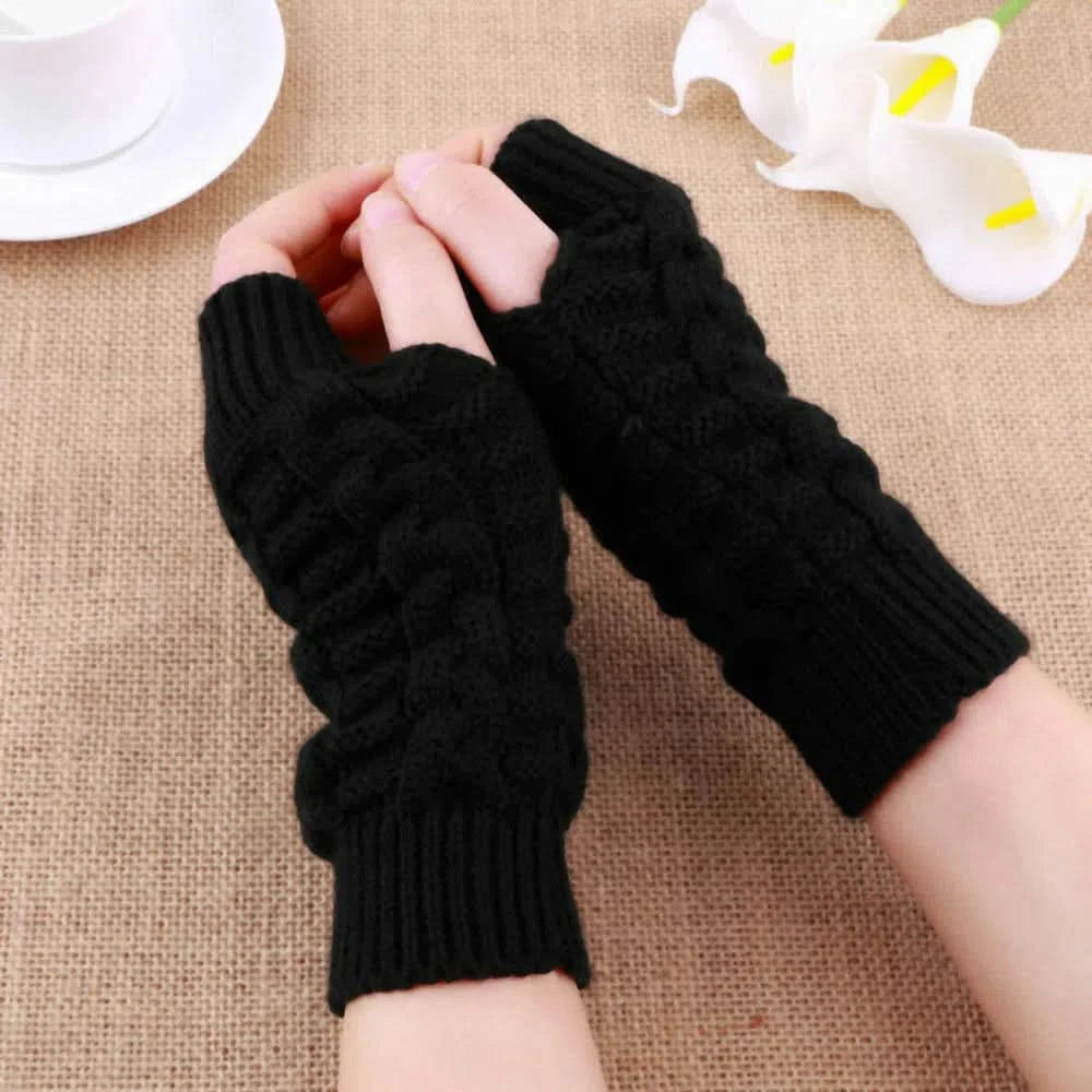 Guantes de Medio Dedo en Lana Calidos y Suaves
