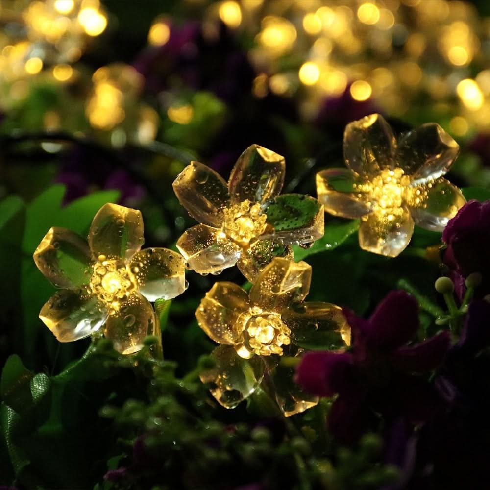 Luces Decorativas Flores para Jardin con Panel Solar