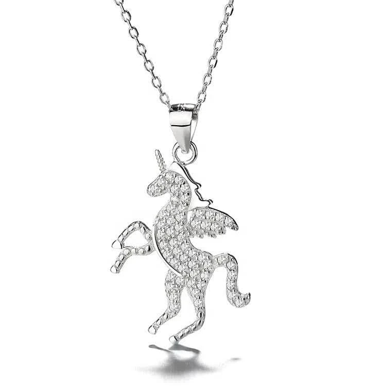 Colgante Unicornio Plata 925 - p19032