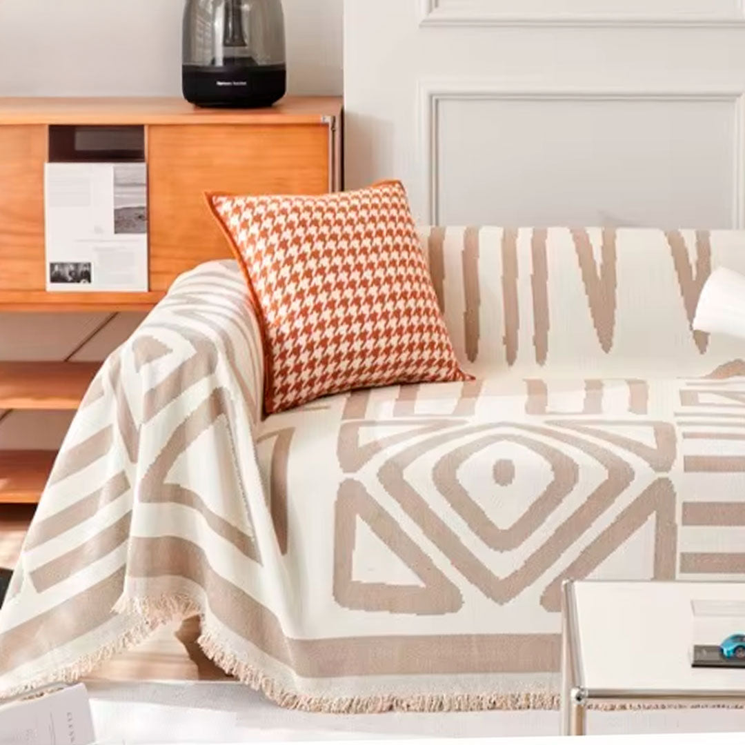 Manta Cubre Sofa de Chenilla Reversible