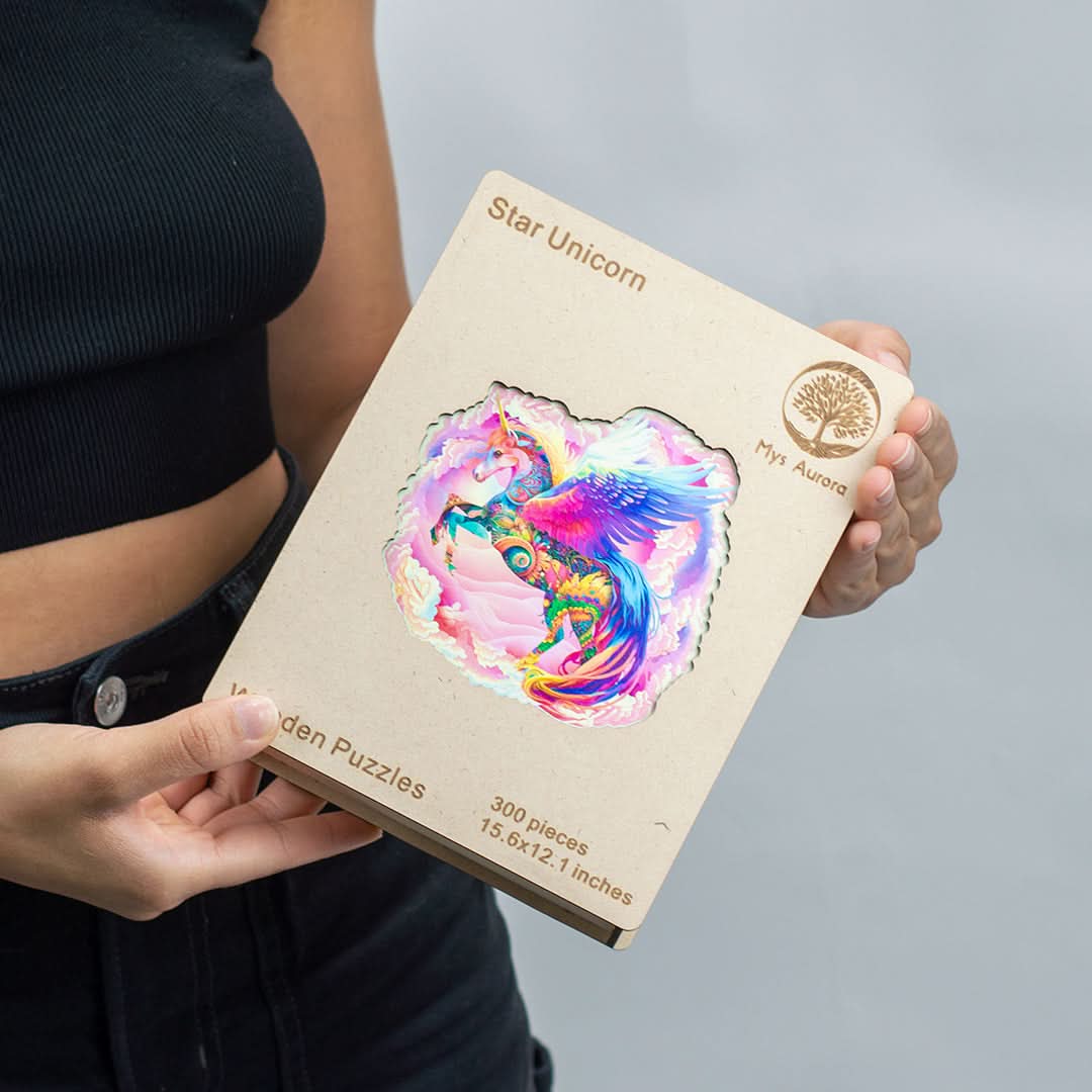Puzzle de Madera de 300 Piezas Diseño Unicornio