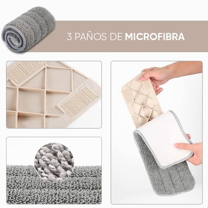 Mopa Plana con Aspersor + 2 Repuestos de Regalo MilGenial