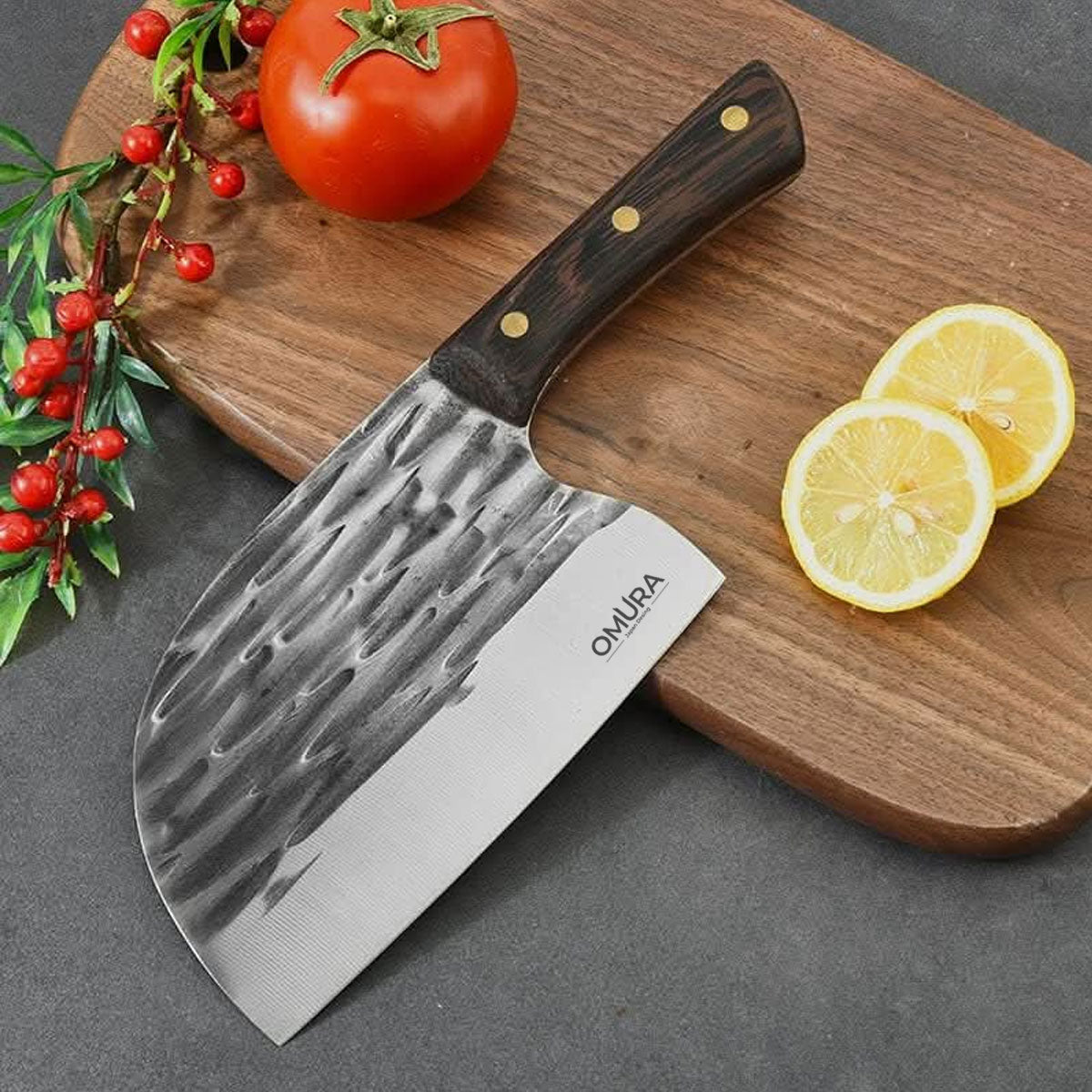 Cuchillo Forjado Omura Modelo Kanda con Funda