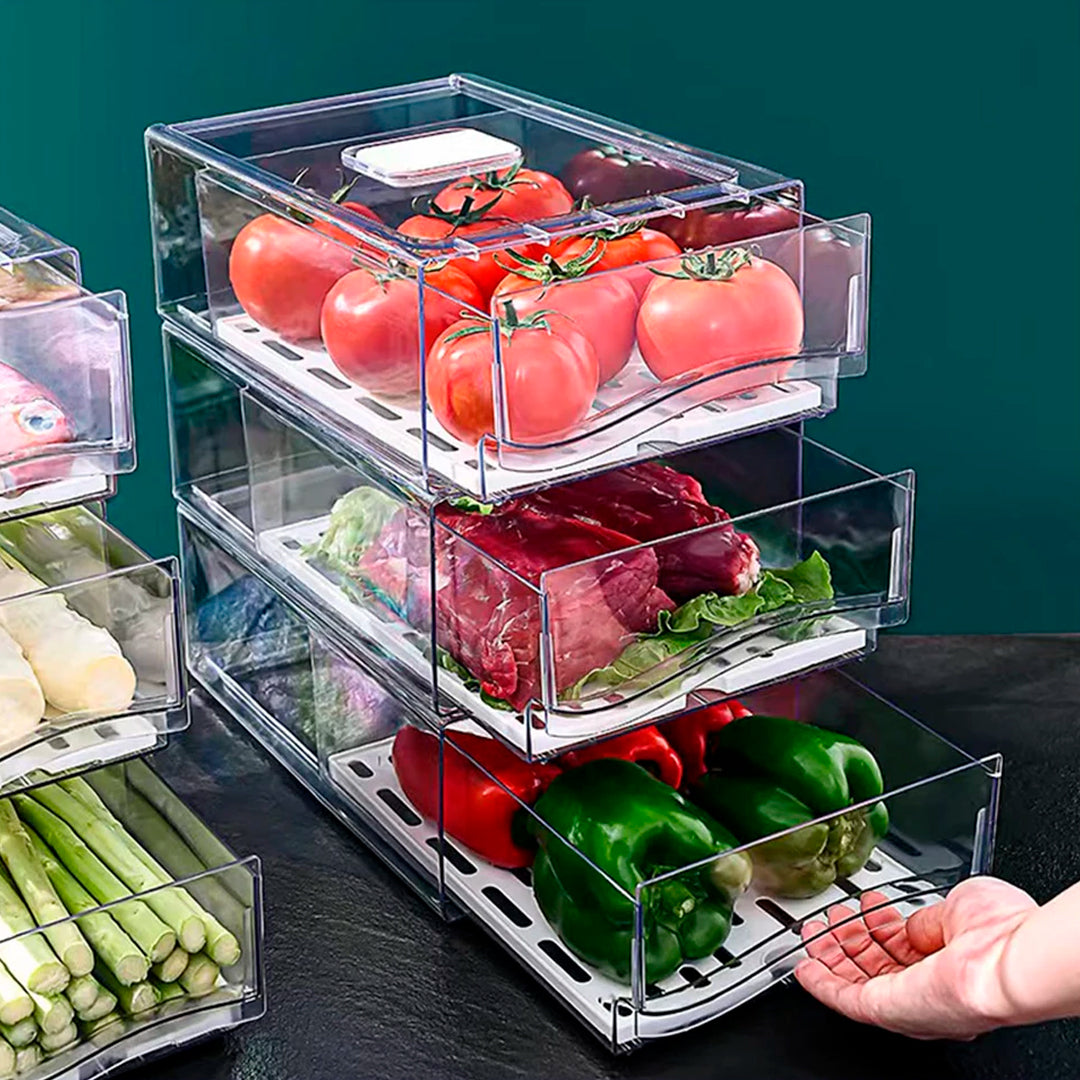 Contenedores Apilables en Acrilico para Heladera