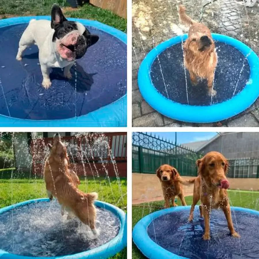 Alfombrilla Piscina De Aspersión Para Mascotas Inflable