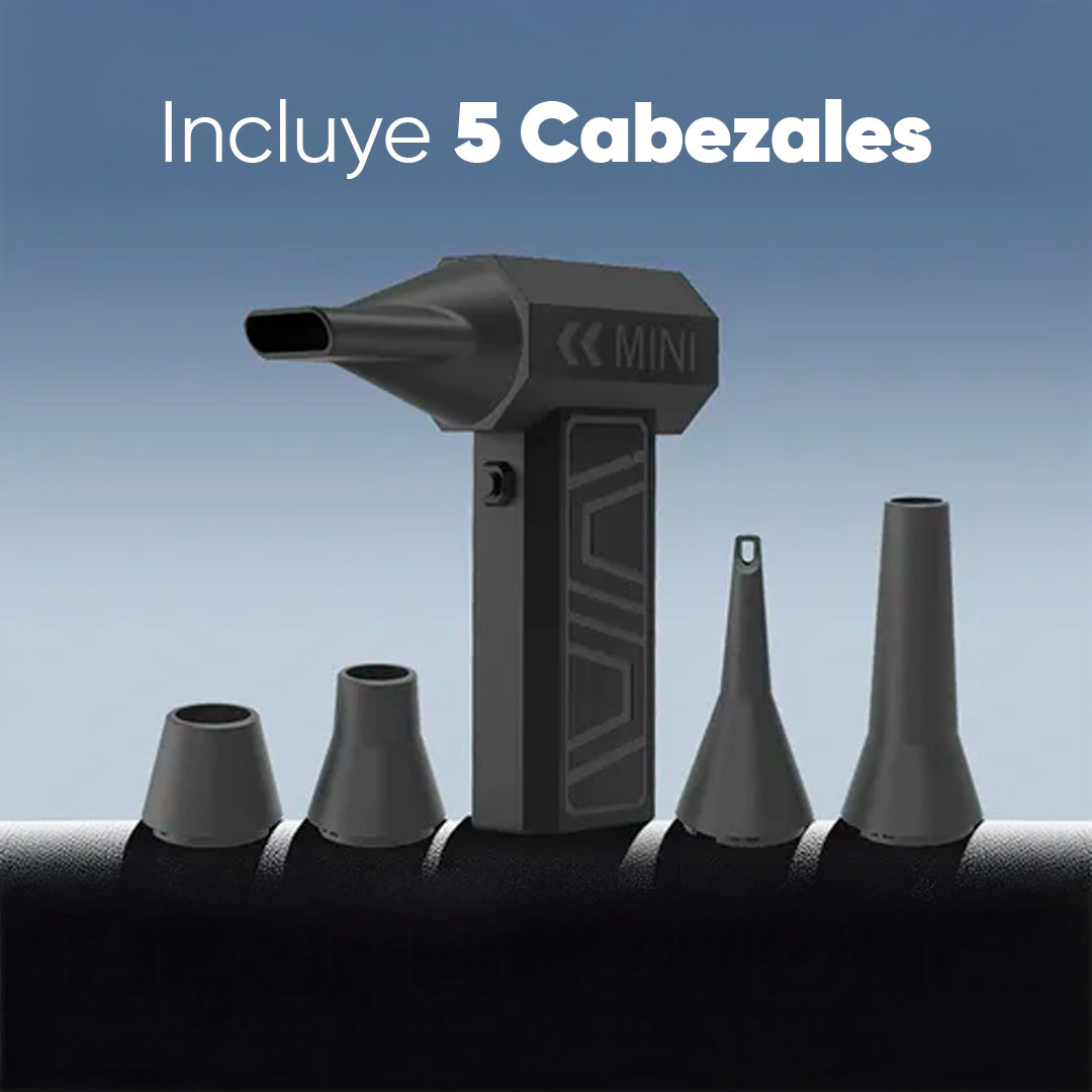 Ventilador de Mano Turbo Portátil 110v + 5 Cbabezales