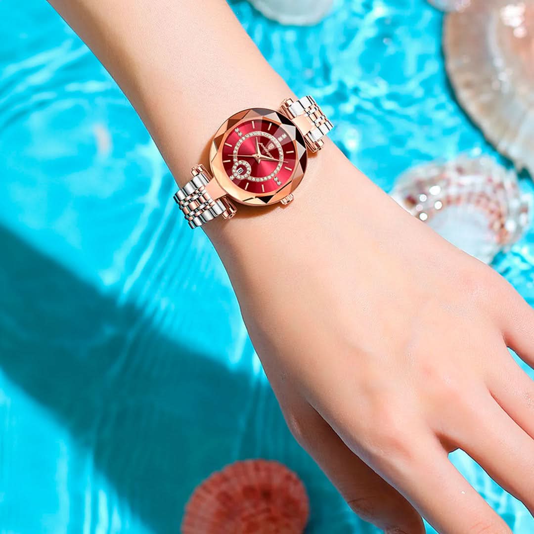 Reloj Dazzle de Acero Inoxidable para Dama Resistente al Agu