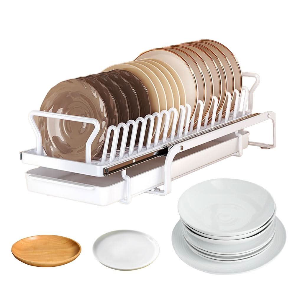 Escurridor Organizador de Platos Extraible con Bandeja