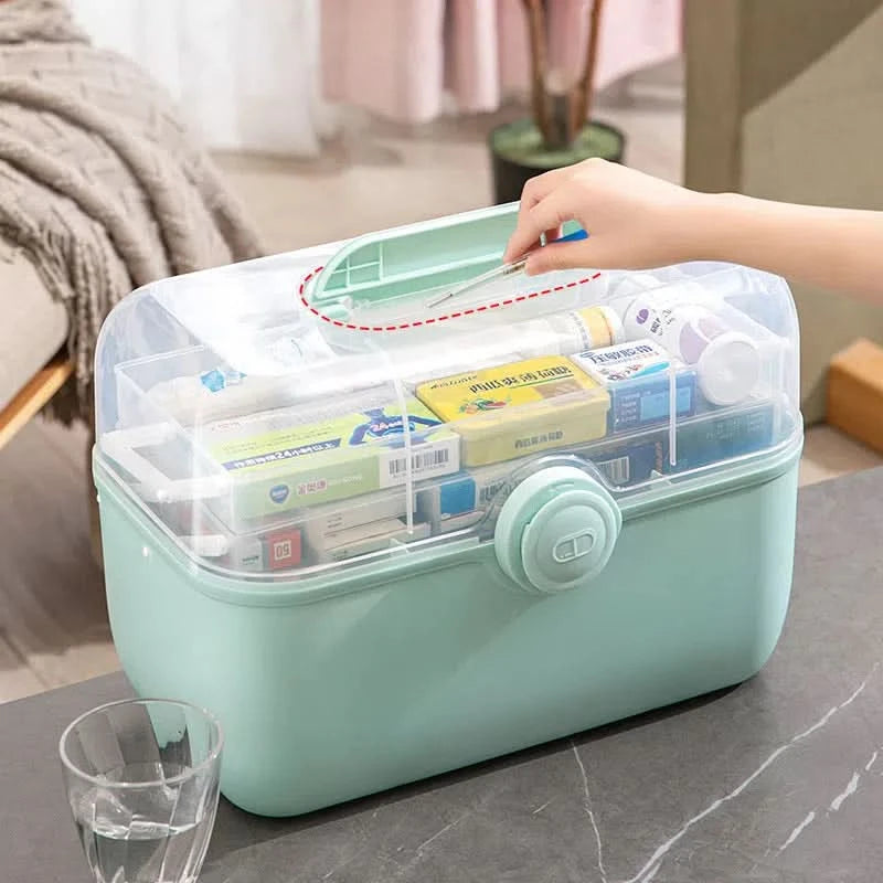 Contenedor Bucket Organizador de Medicamentos 3 Divisiones