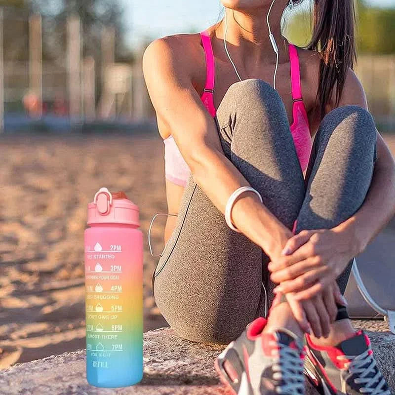 Botella Deportiva Graduada Motivacional x3 Tamaños
