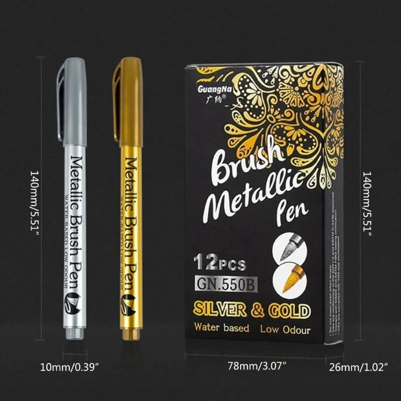 Set de 12 Marcadores de Pintura Metalizada