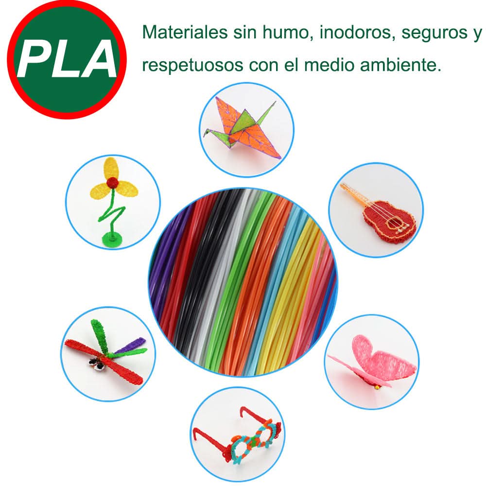 Set de 30 Rollos de 3mt para Lapiz 3d Filamento PLA