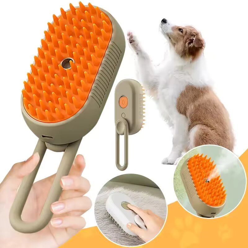 Cepillo de Peinado con Vaporizador para Mascotas