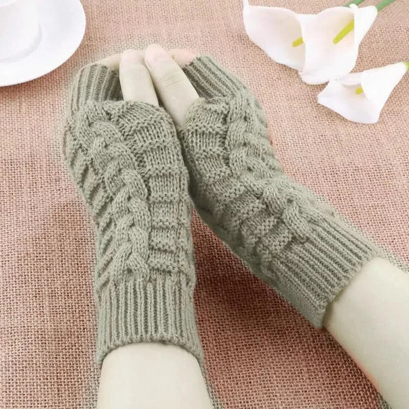 Guantes de Medio Dedo en Lana Calidos y Suaves