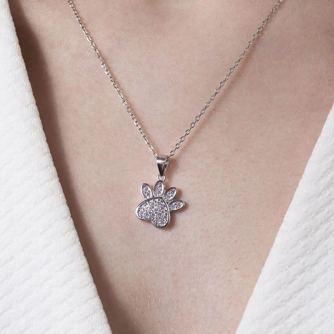 Colgante Paw Huella Plata 925 - p18071