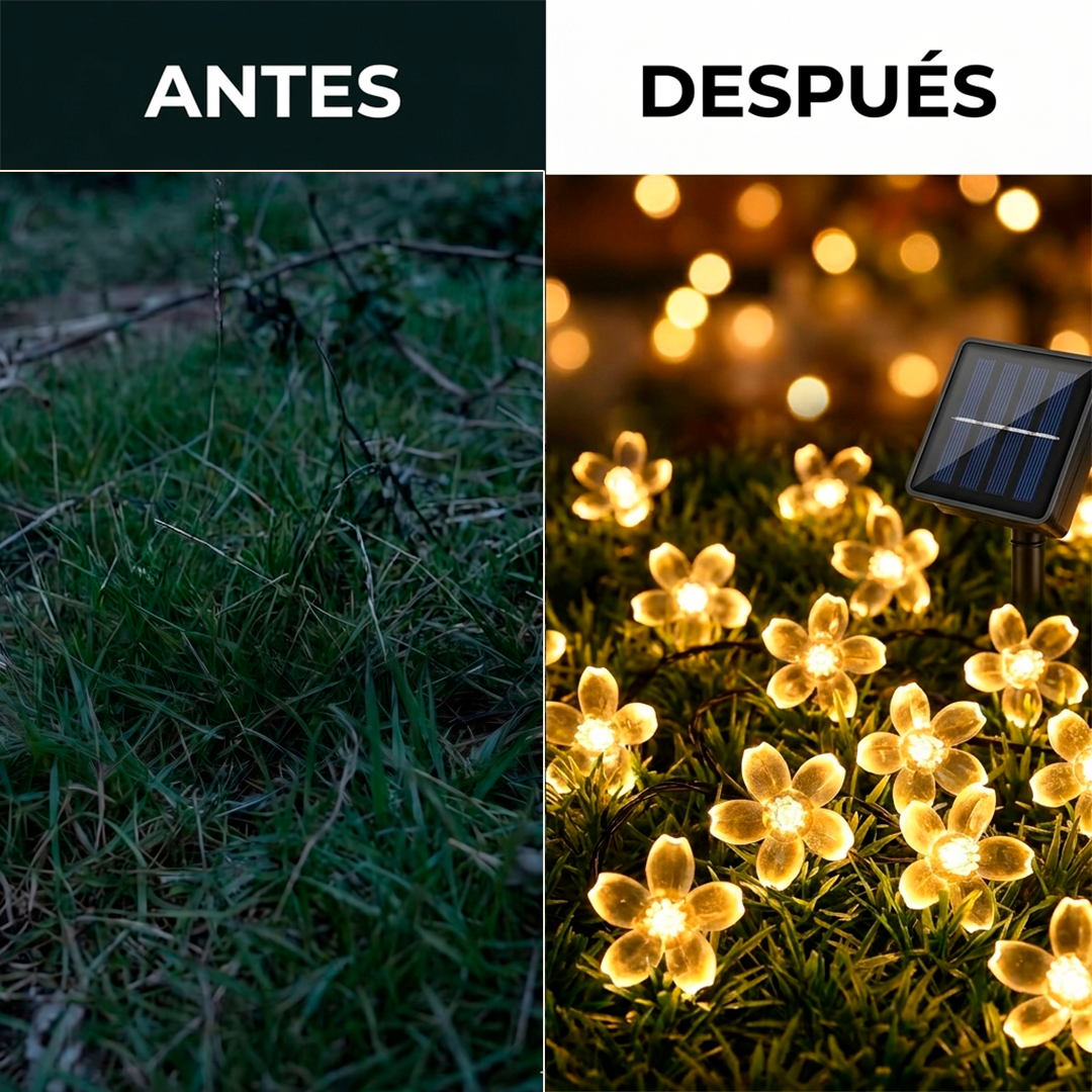 Luces Decorativas Flores para Jardin con Panel Solar
