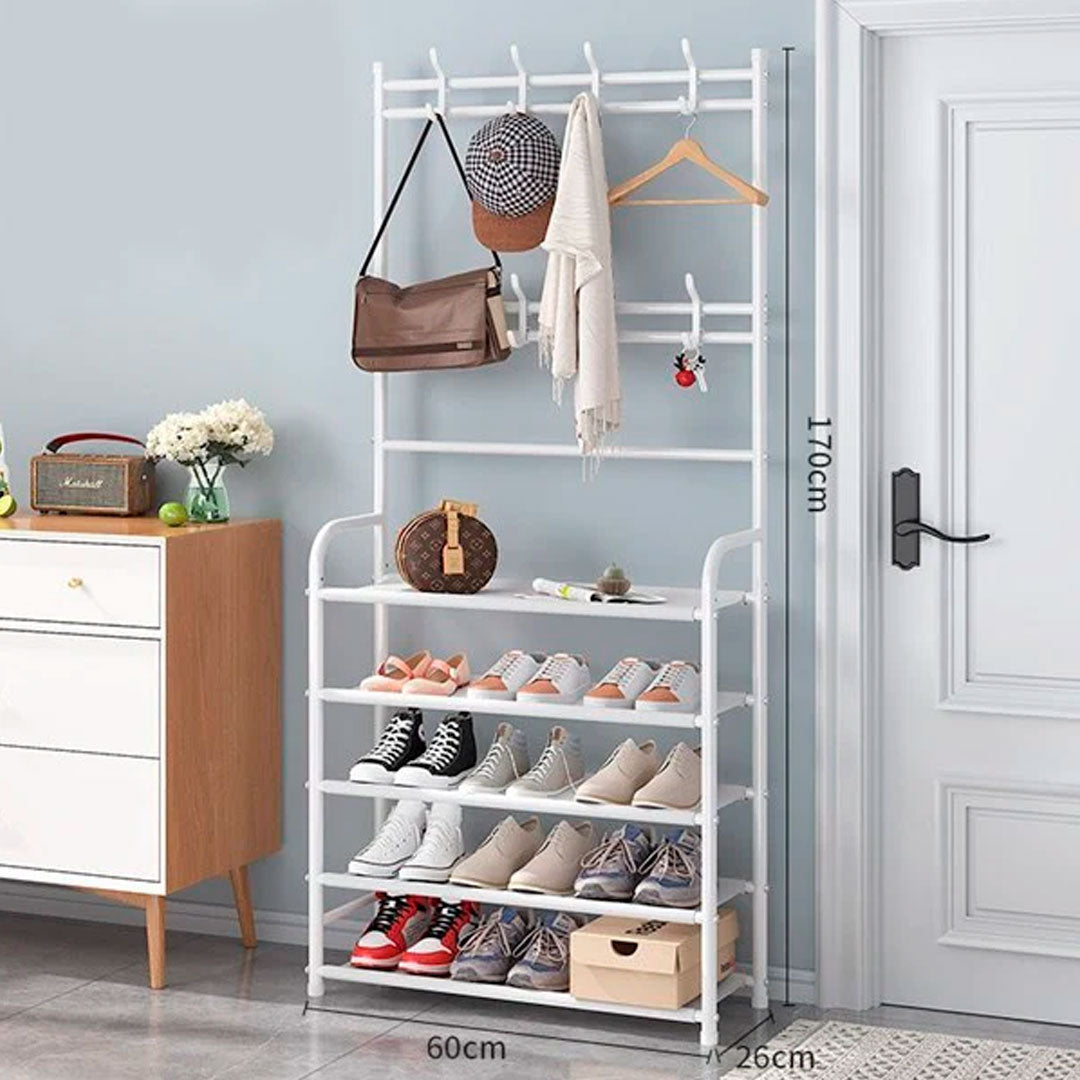 Perchero con Estante en Hierro y Tela Tnt