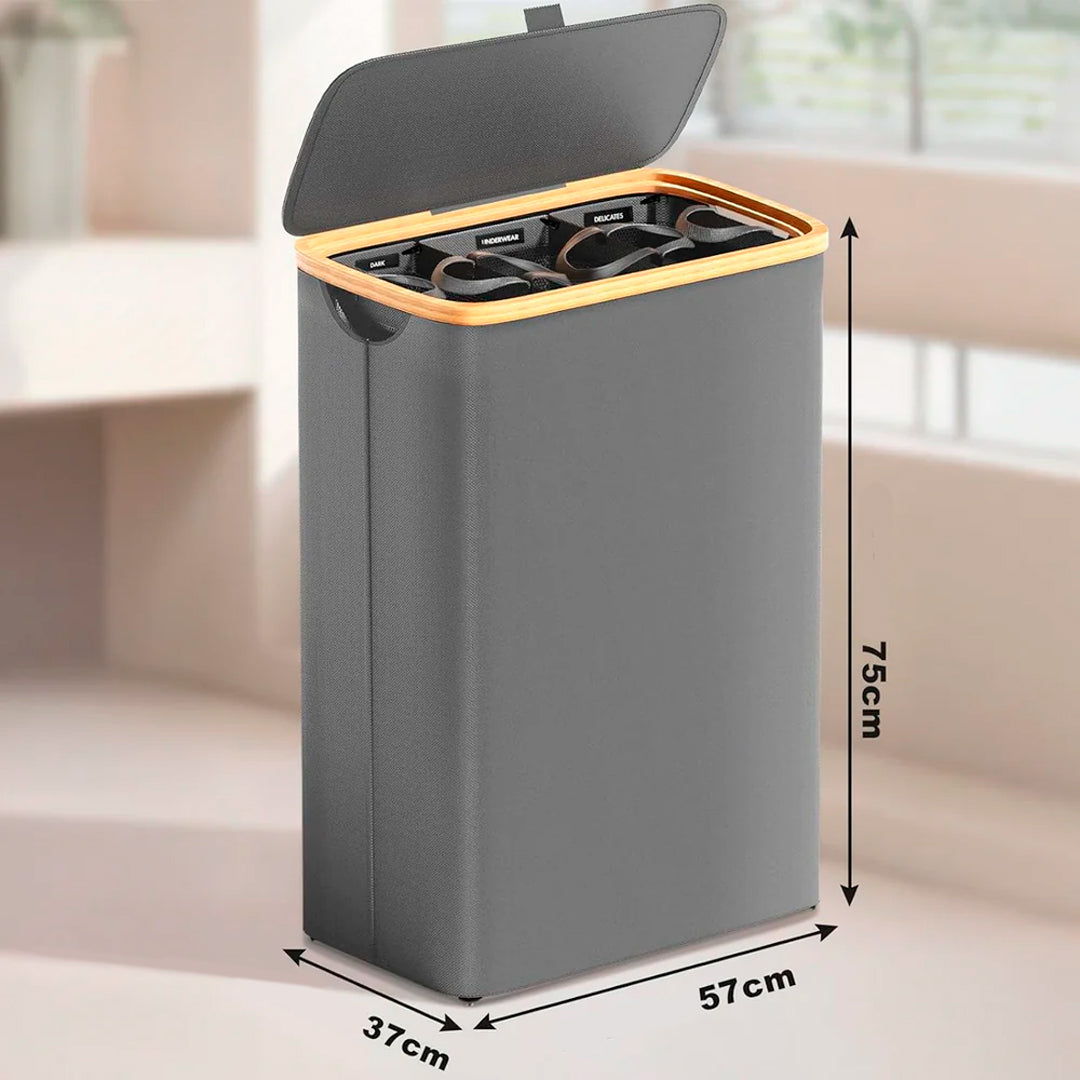 Cesto Organizador de Ropa 3 Divisiones Canastos Removibles