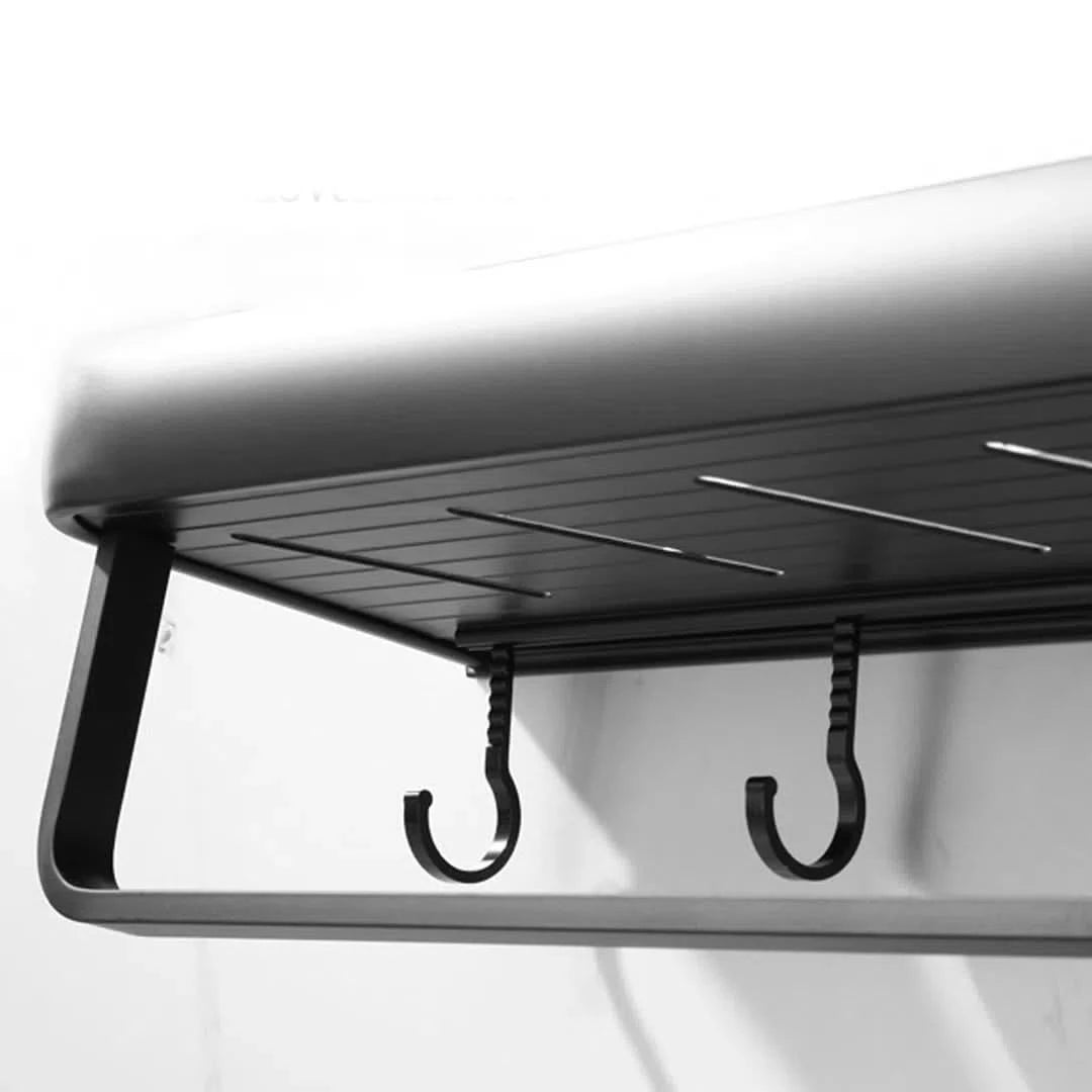 Estante Bruvic para Baño Minimalista con Toallero y Ganchos