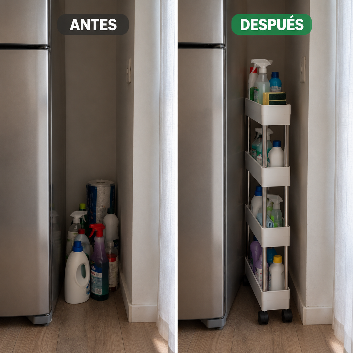 Organizador de 4 Estantes con Rueda Shelf Rack