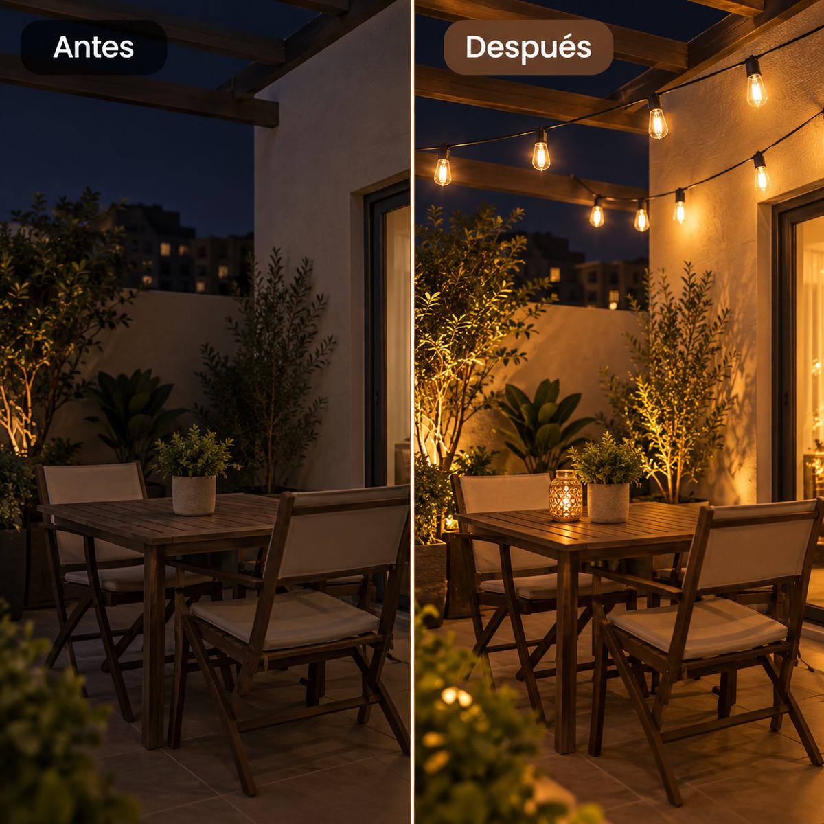 Guirnalda Luces Led Edison 5Mts con Panel Solar