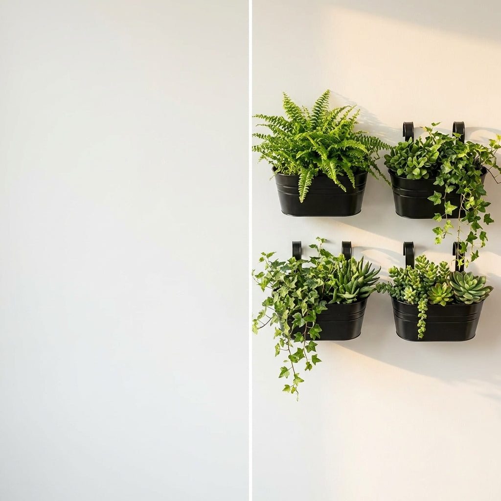 Pack de 4 Macetas de Metal para Barandilla Plantas