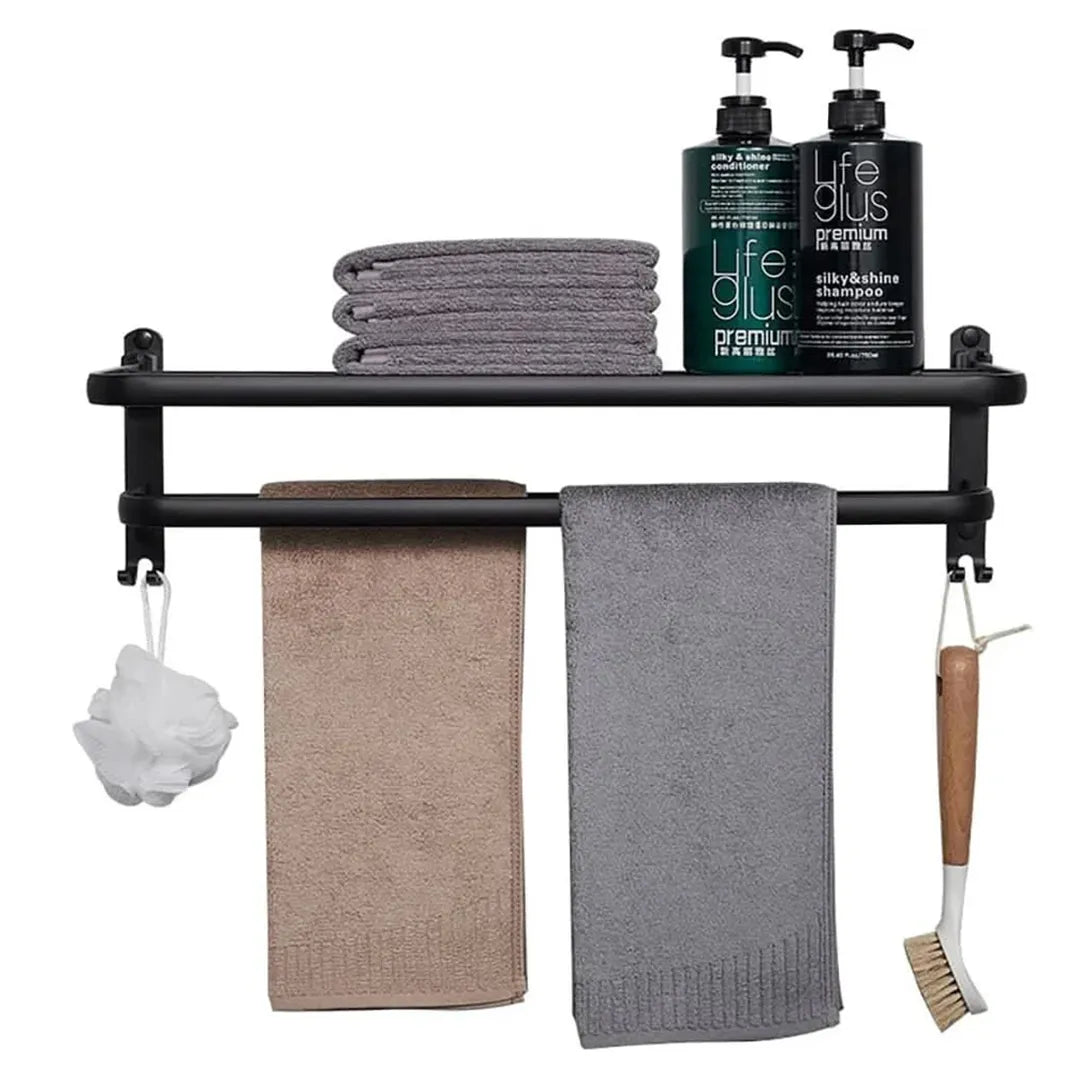 Toallero Nora Minimalista con Ganchos 2 en 1 Milhome