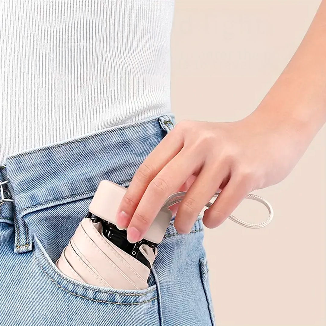 Mini Paraguas Plegable en Estuche Black Coating