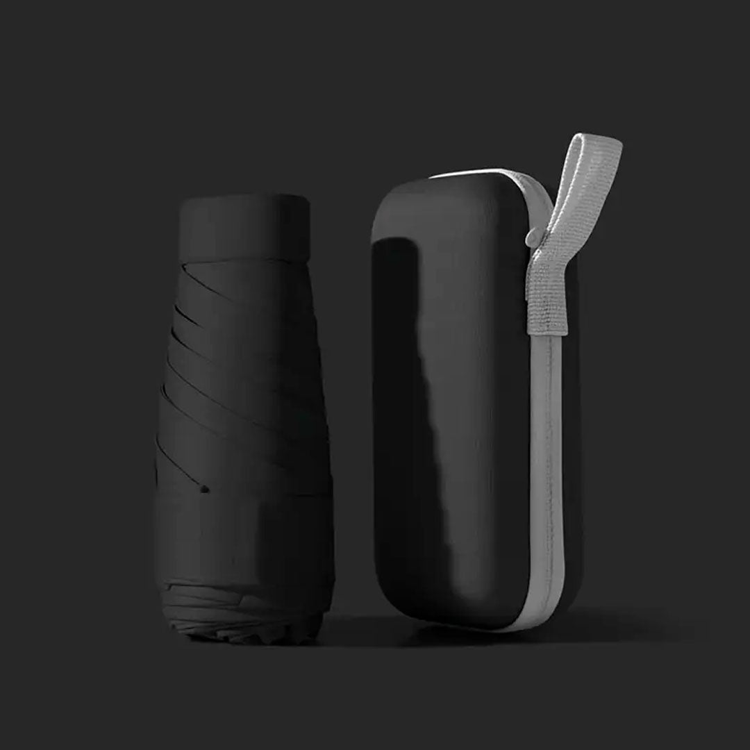Mini Paraguas Plegable en Estuche Black Coating