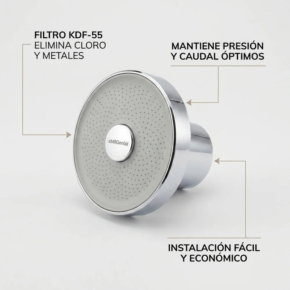 Pack Cabezal de Ducha + 2 Filtros Purificadores de Aqua Pure Milgenial