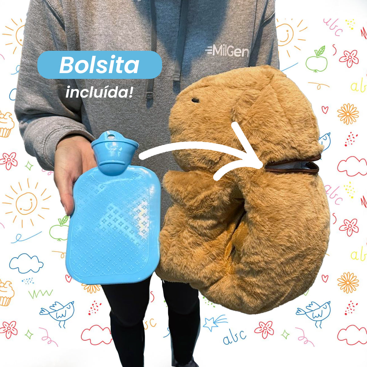 Peluche Capibara con Bolsa de Agua Caliente para Manos