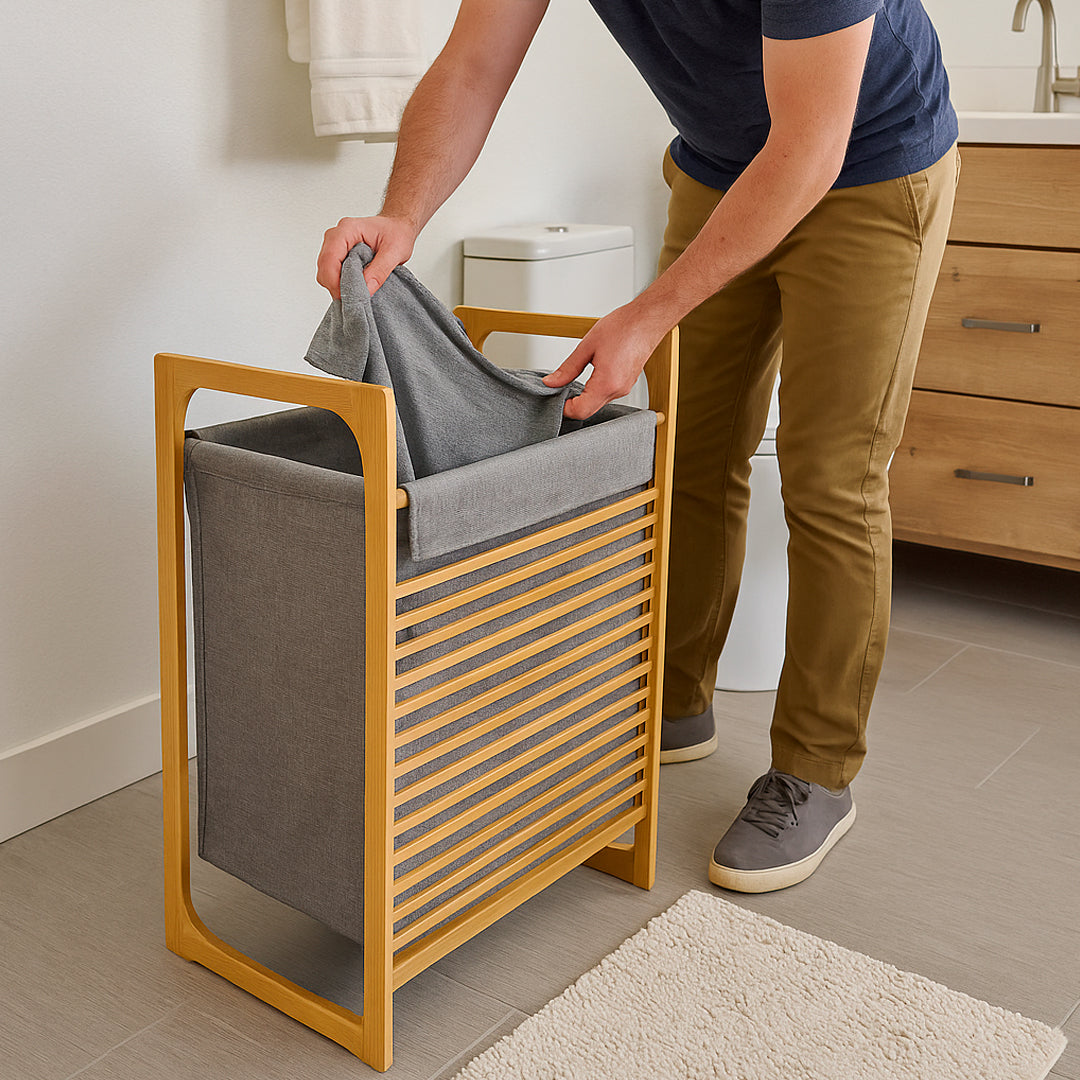 Cesto Organizador de Ropa en Bambú