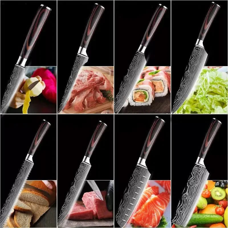 Set de 9 Cuchillos Omura para Cocina Modelo Omine