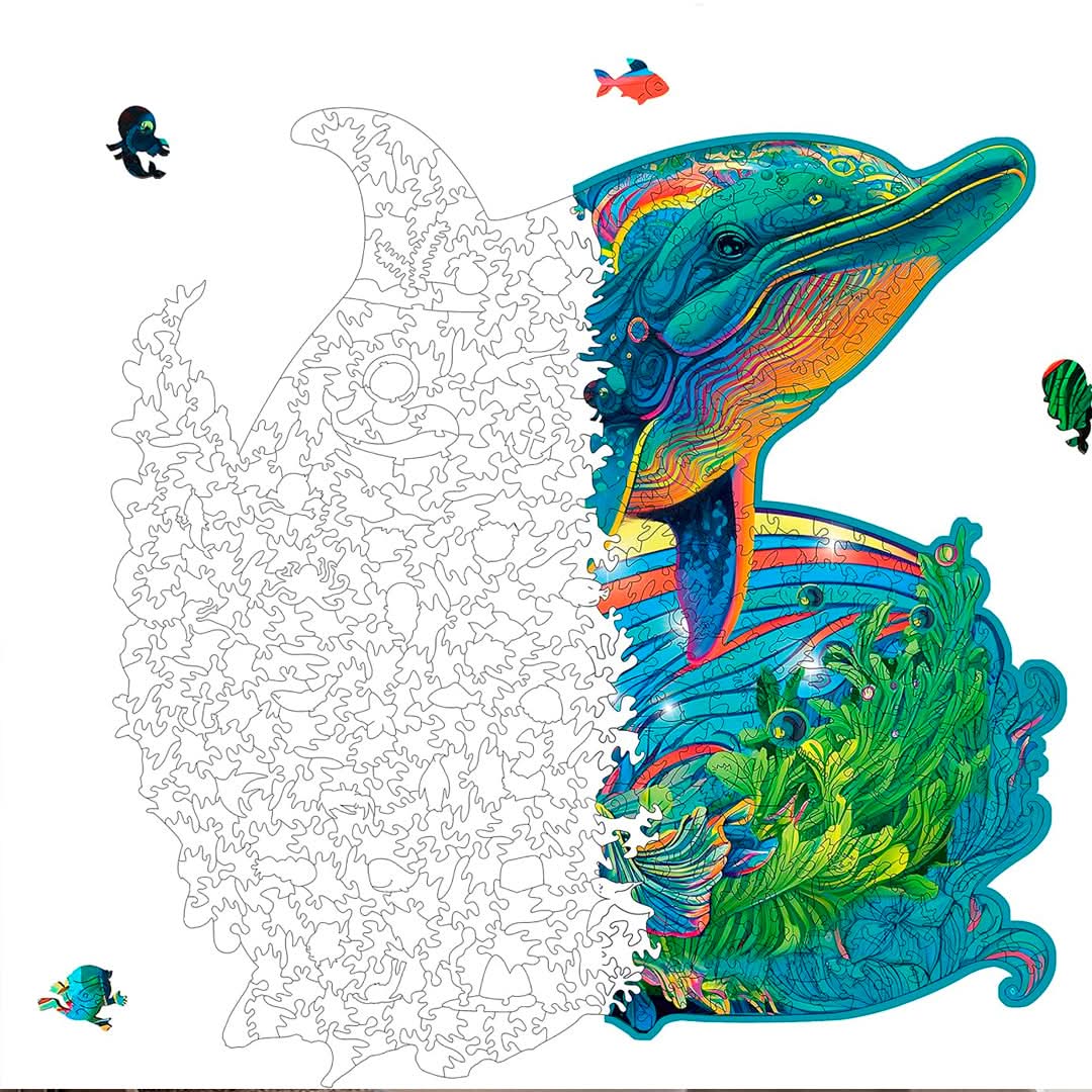 Puzzle de Madera de 300 Piezas Diseño Delfin