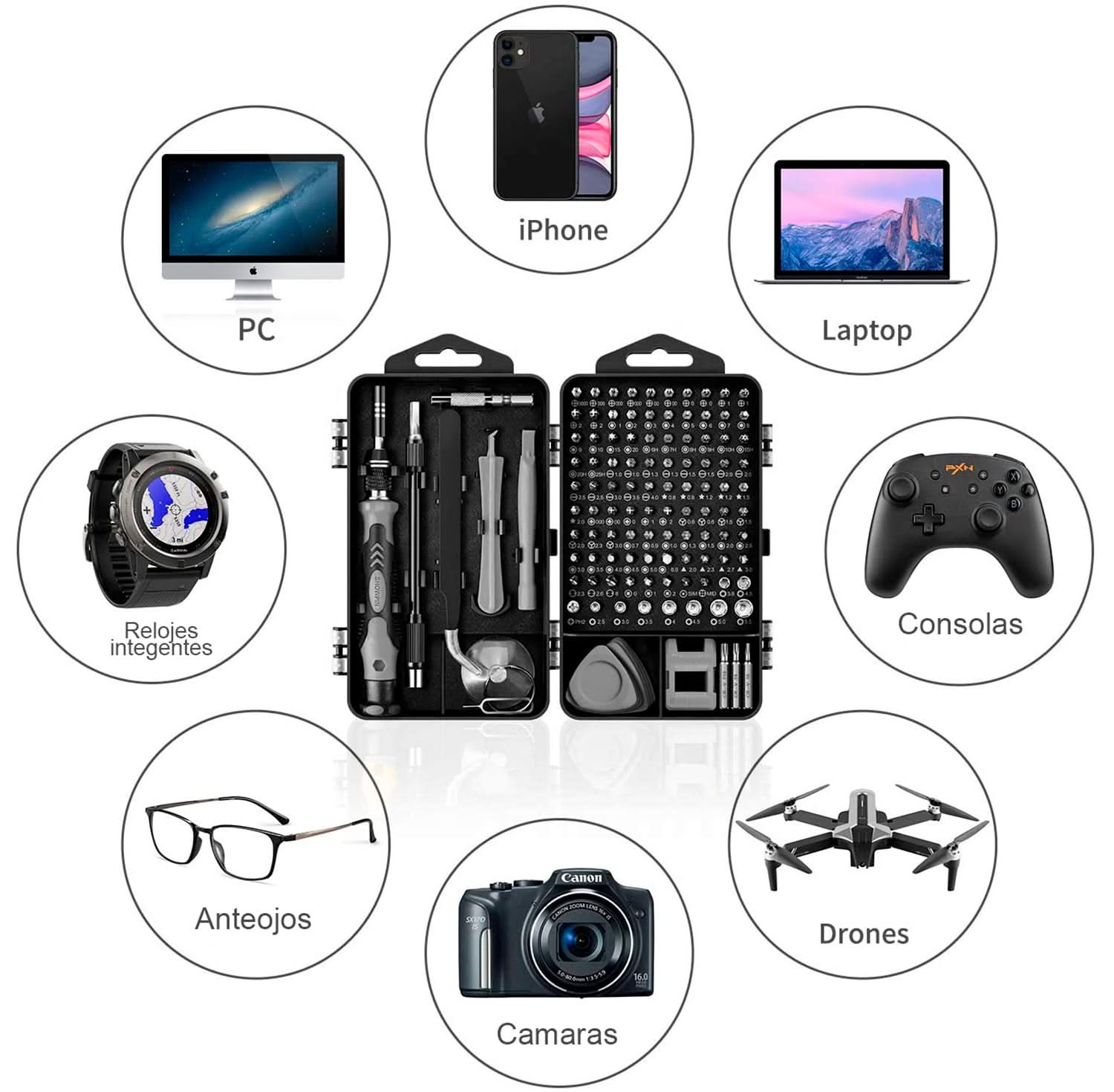 Kit de Destornilladores Magneticos para Reparación 115 en 1