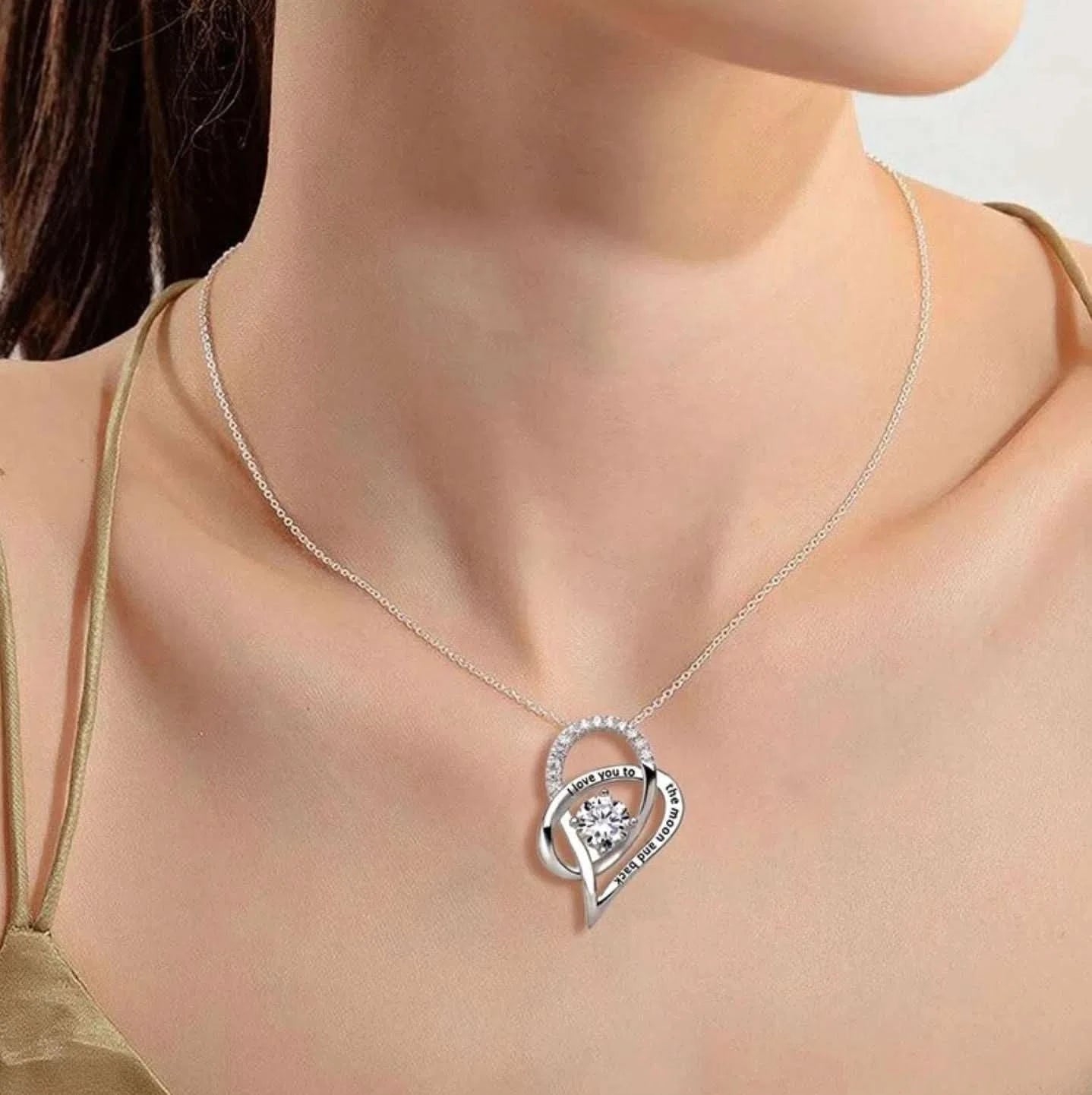 Colgante Corazón Enlazado con Piedra
