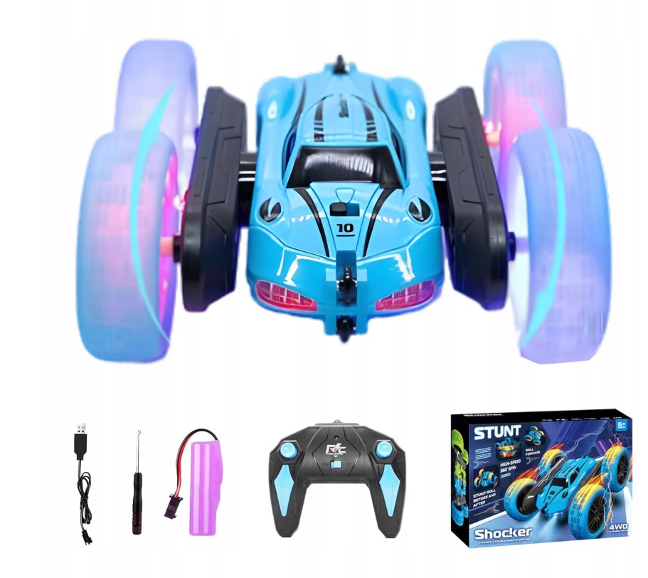 Supercar 360 Grados Recargable con Luz y Control Remoto