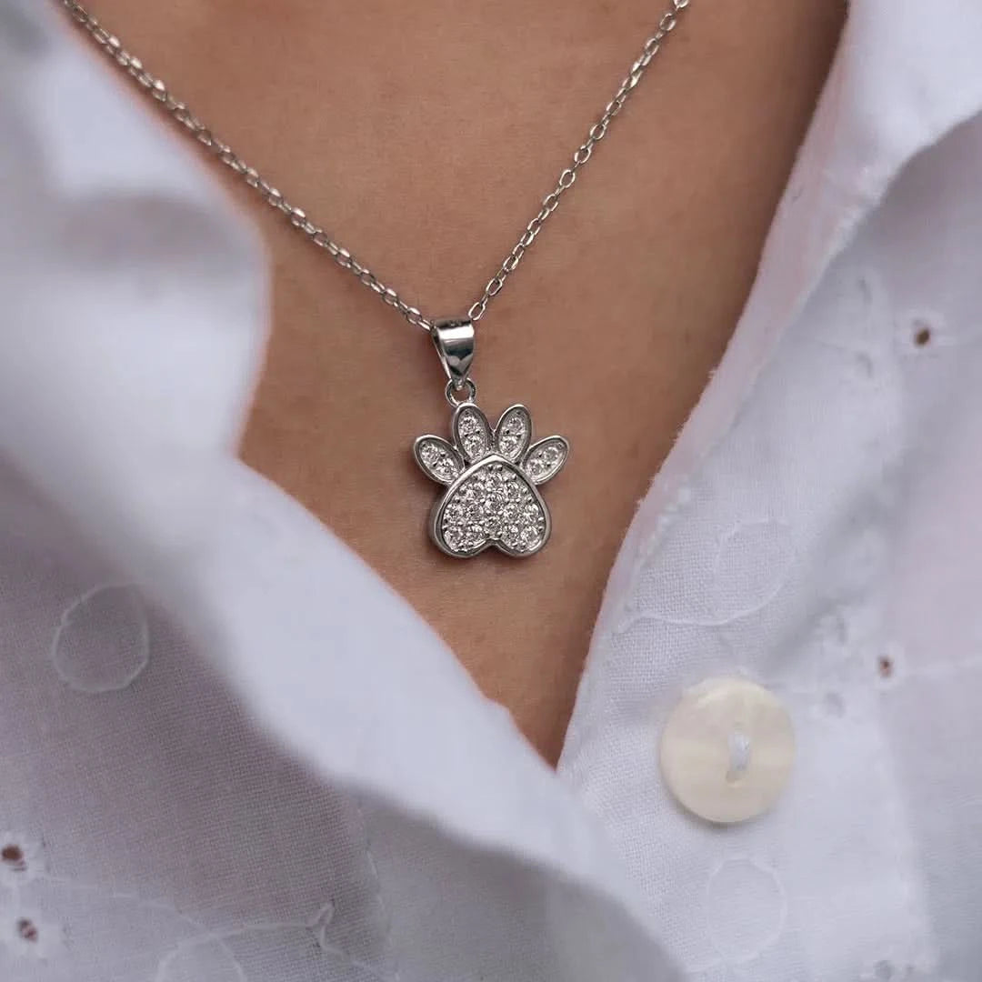 Colgante Paw Huella Plata 925 - p18071