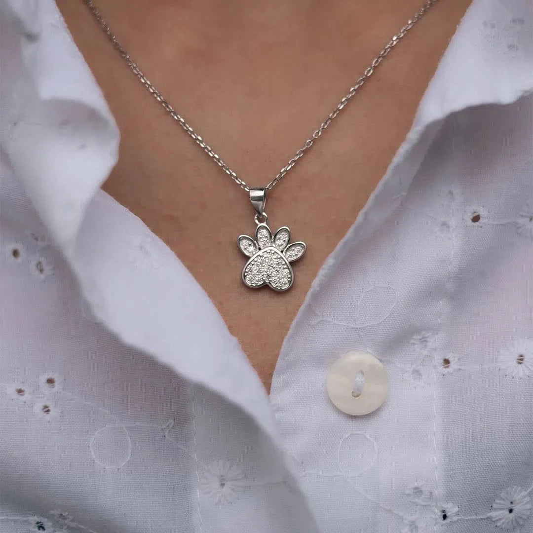 Colgante Paw Huella Plata 925 - p18071