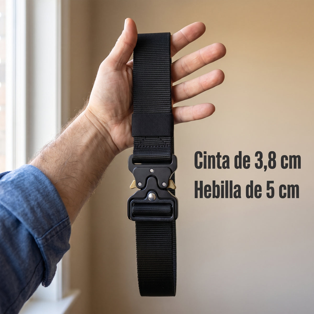 Cinto Táctico de Liberación Rápida en Lona - Escala en mano