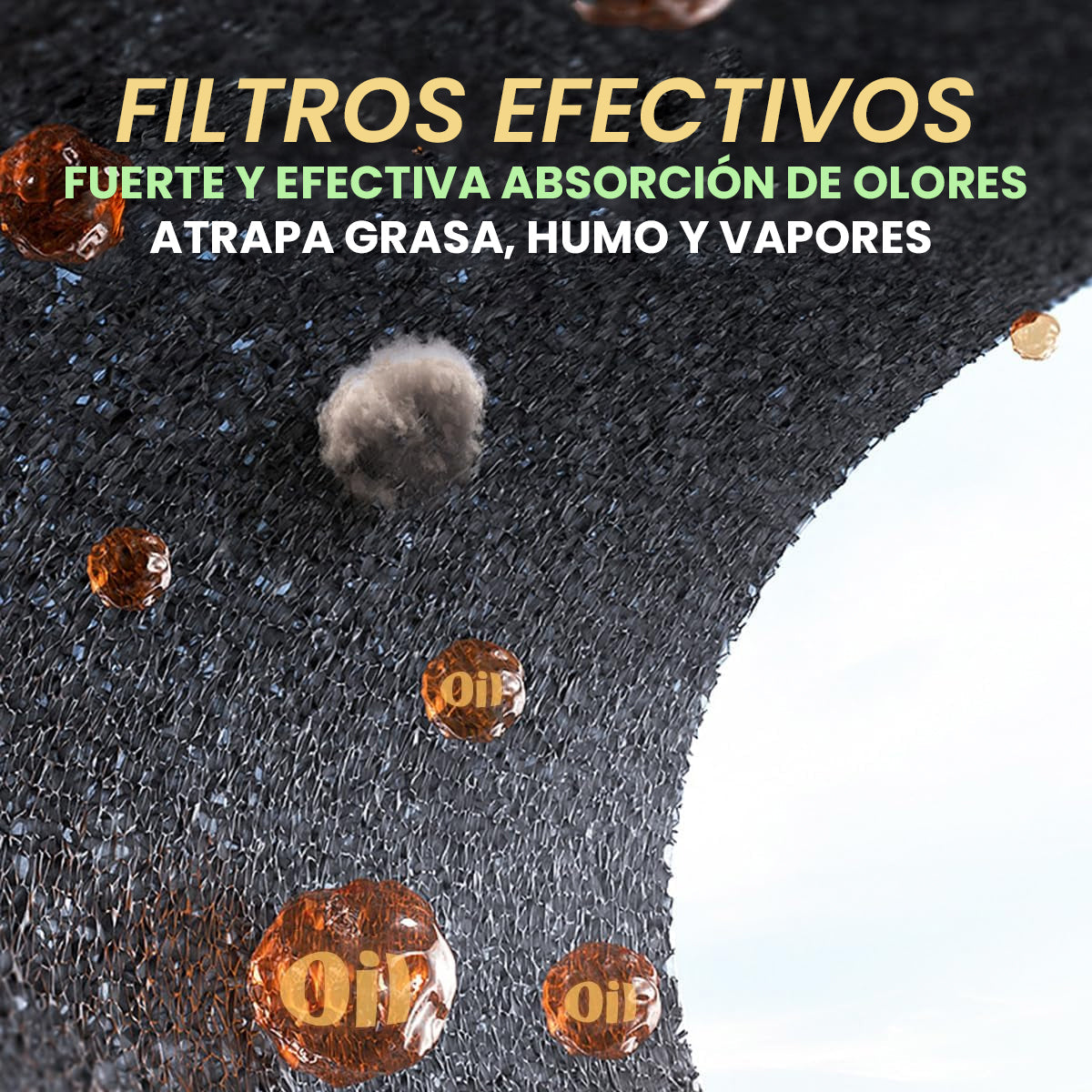 Extractor Portátil para cocina con 4 filtros de Carbón