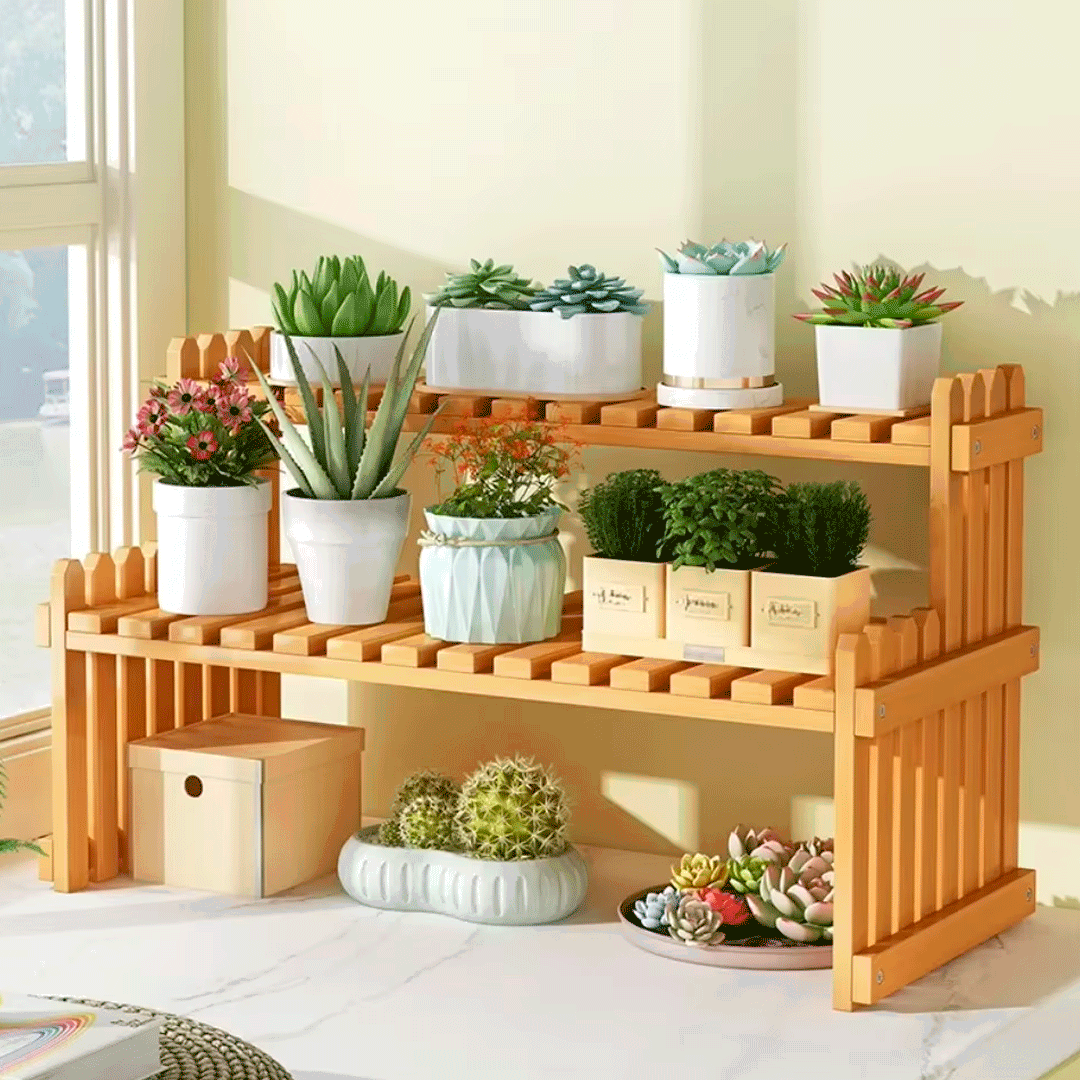 Estanteria Decorativa en Madera 2 Niveles