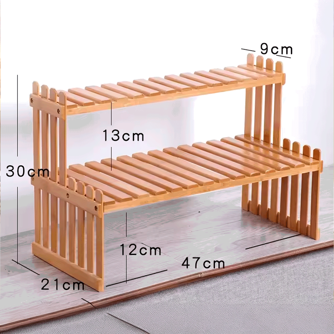 Estanteria Decorativa en Madera 2 Niveles